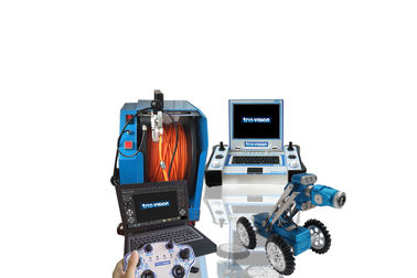 China pipe inspection robot with 120m cable wheel, 14 inches LCD for 200-1000mm diameter of pipeline